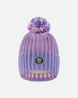 Lined Knit Pompom Hat Blue, Purple And Pink | Deux par Deux | Jenni Kidz