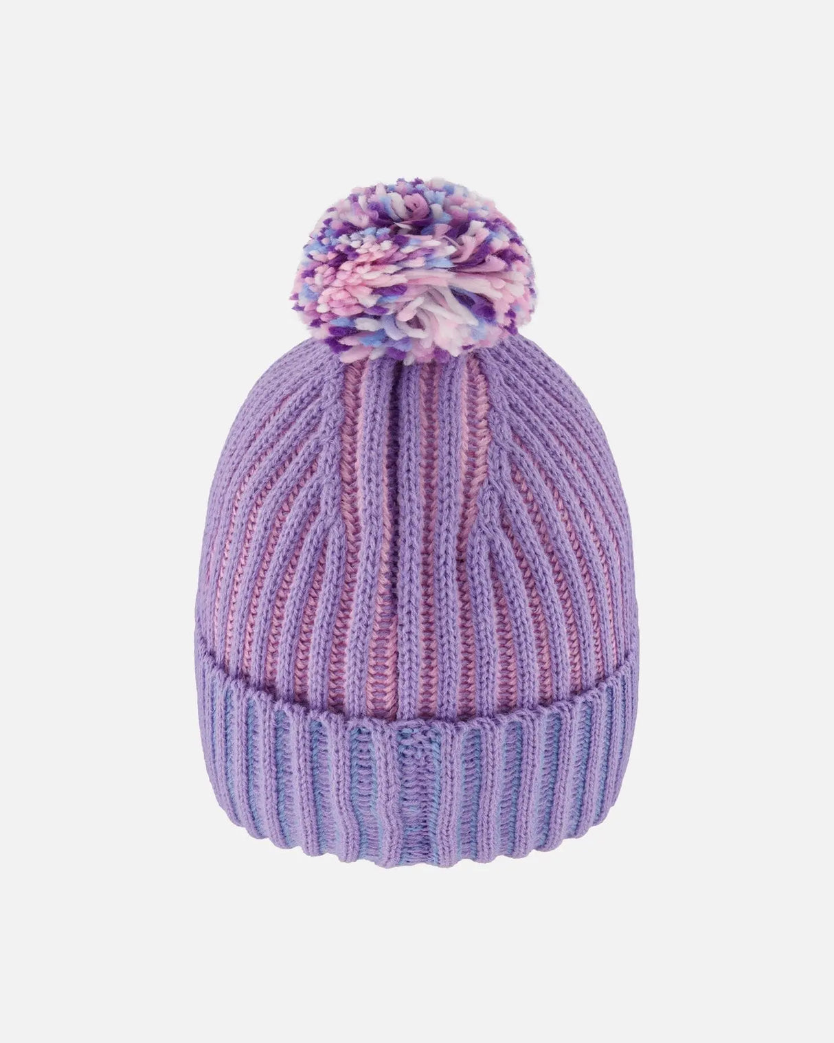Lined Knit Pompom Hat Blue, Purple And Pink | Deux par Deux | Jenni Kidz
