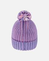 Lined Knit Pompom Hat Blue, Purple And Pink | Deux par Deux | Jenni Kidz