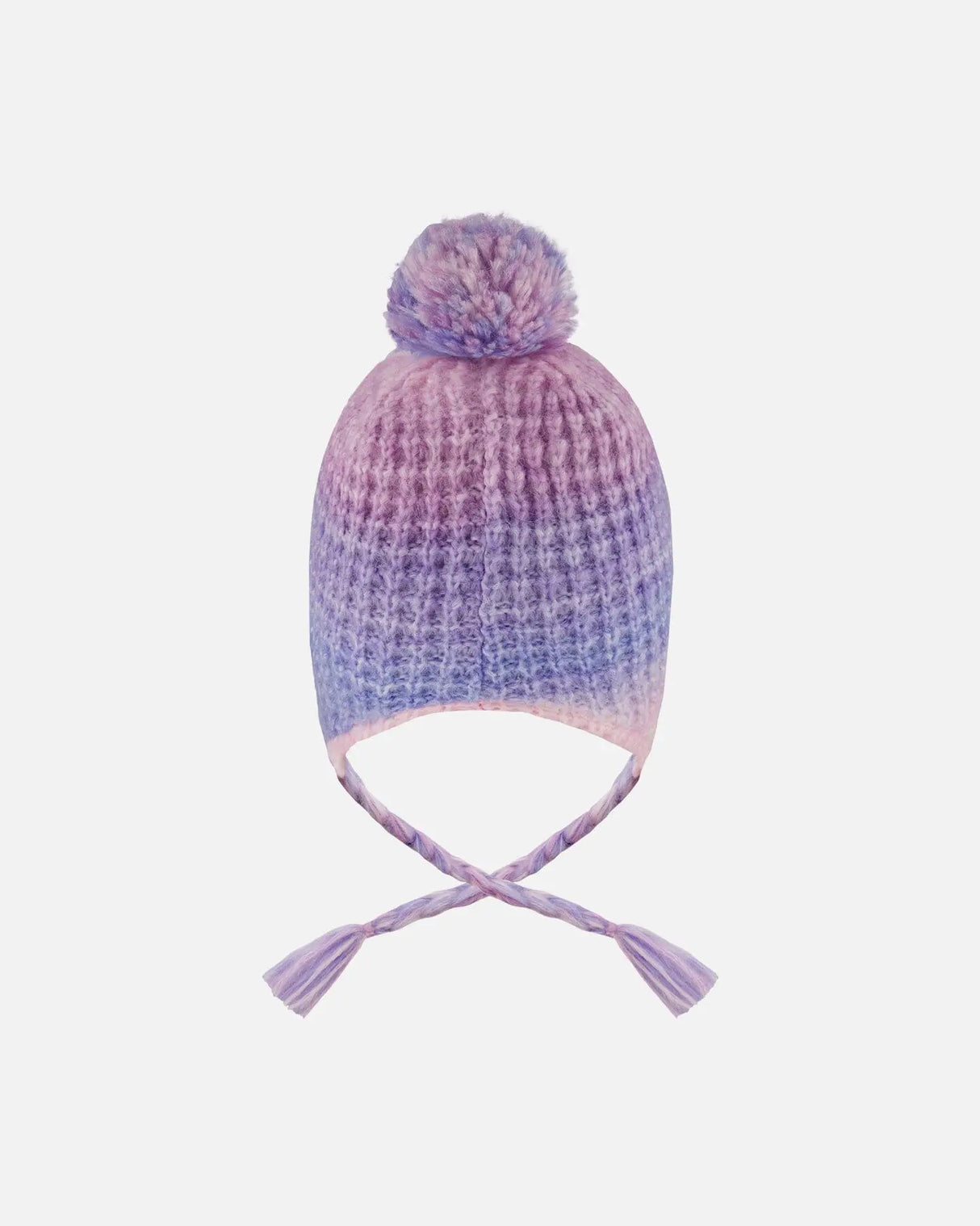Lined Peruvian Knit Pompom Hat Blue, Purple And Pink | Deux par Deux | Jenni Kidz