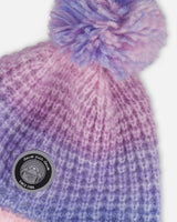 Lined Peruvian Knit Pompom Hat Blue, Purple And Pink | Deux par Deux | Jenni Kidz