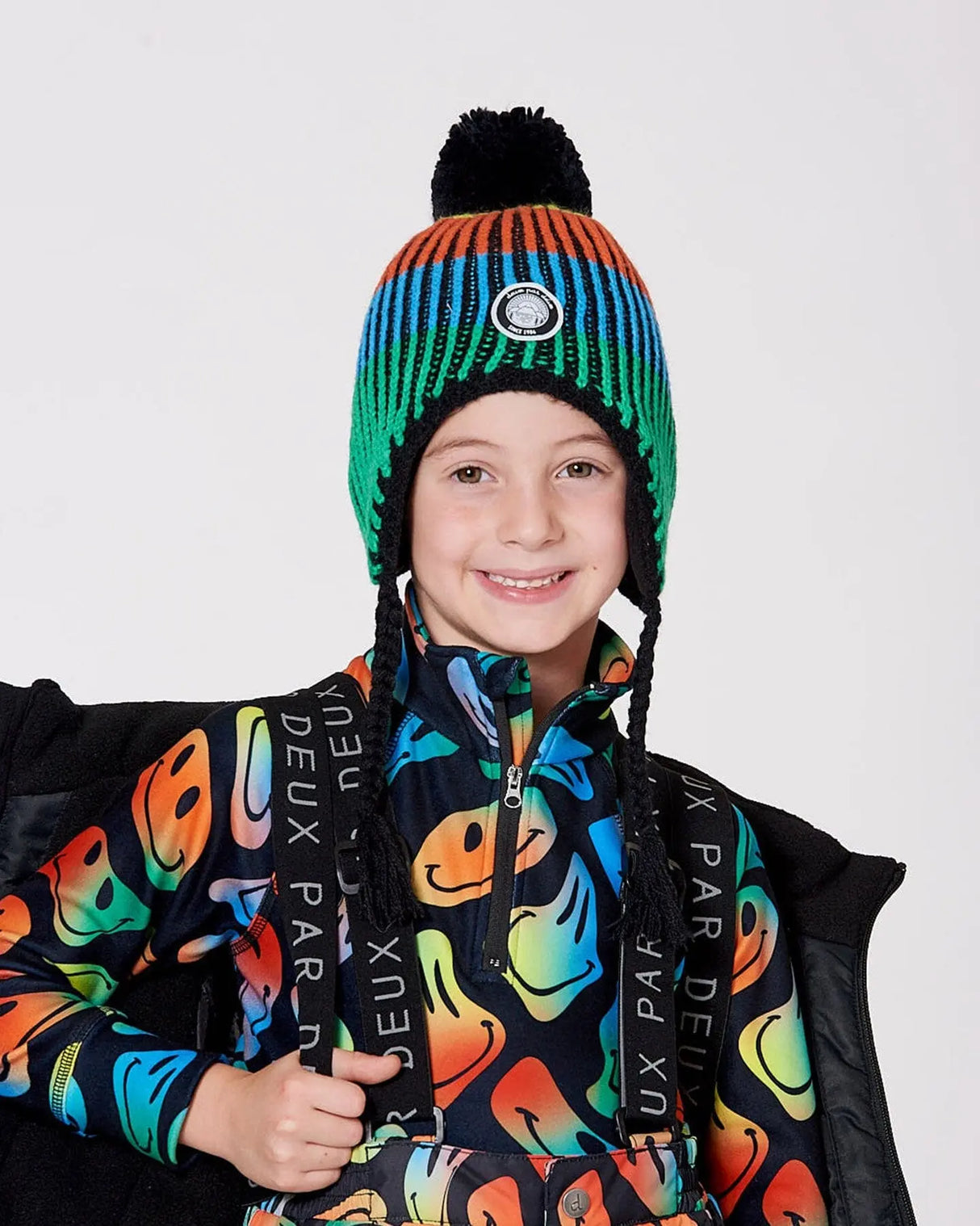 Lined Peruvian Knit Winter Hat With Pompom Multicolor | Deux par Deux | Jenni Kidz