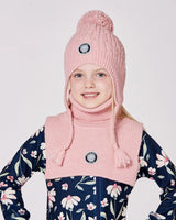 Lined Winter Hat With Pompom Dusty Pink | Deux par Deux | Jenni Kidz