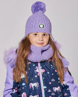 Lined Winter Hat With Pompom Lavender | Deux par Deux | Jenni Kidz