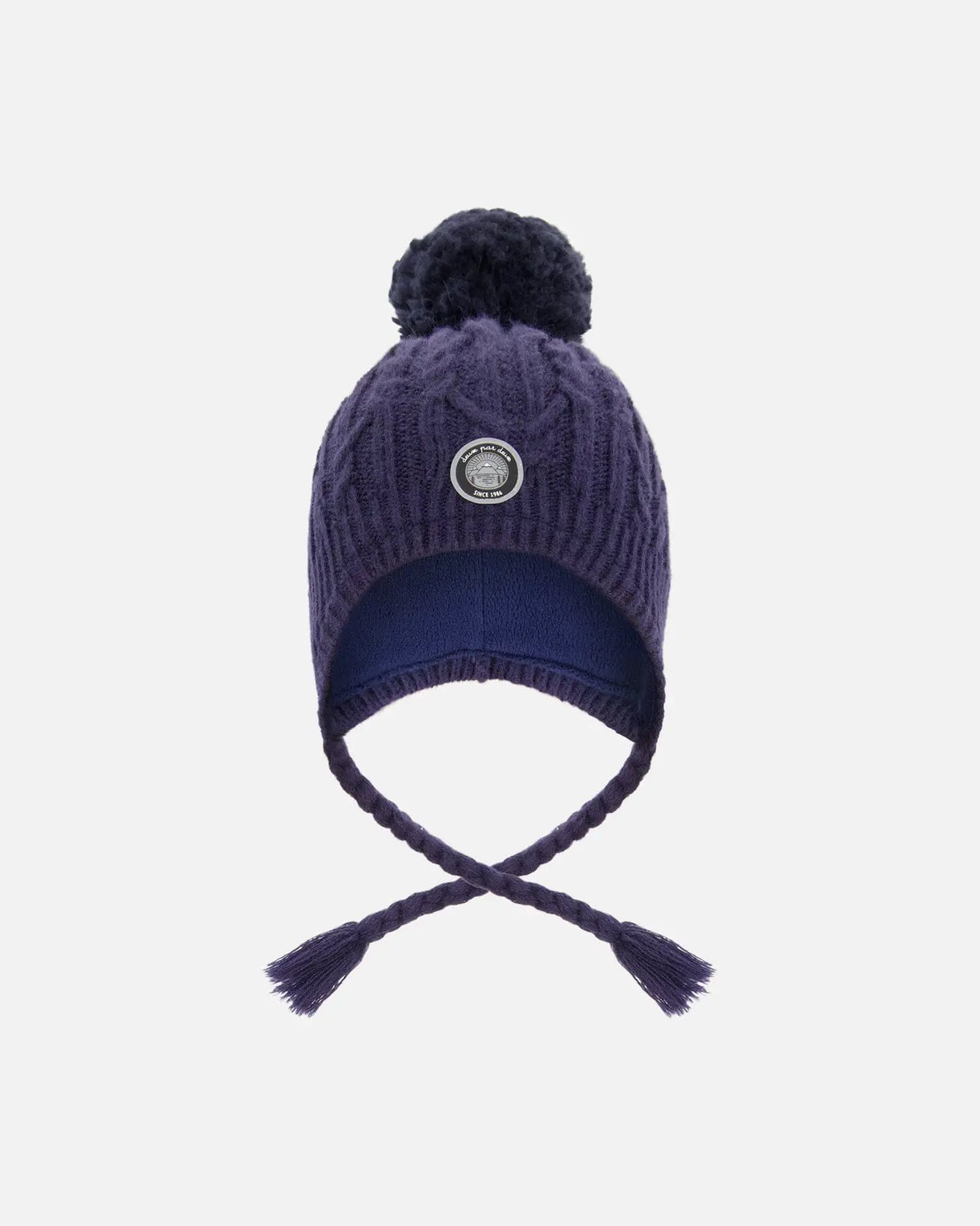 Lined Winter Hat With Pompom Navy Blue | Deux par Deux | Jenni Kidz