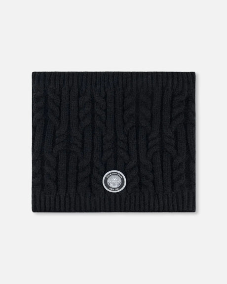 Lined Winter Neckwarmer Black | Deux par Deux | Jenni Kidz
