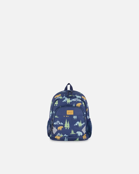 Little Kids Backpack Navy Animal Print | Deux par Deux | Jenni Kidz
