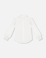 Long Sleeve Button Front Shirt Off White | Deux par Deux | Jenni Kidz