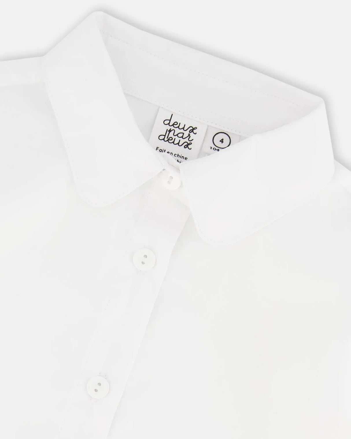 Long Sleeve Button Front Shirt Off White | Deux par Deux | Jenni Kidz