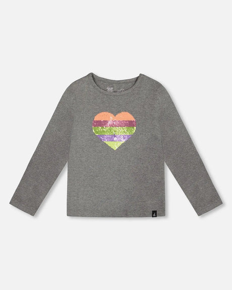 Long Sleeve T-Shirt Dark Grey | Deux par Deux | Jenni Kidz