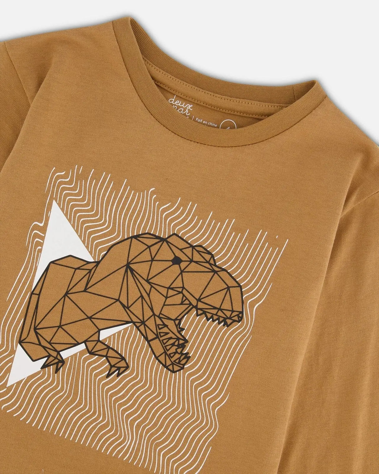 Long-Sleeve T-Shirt With Print Caramel | Deux par Deux | Jenni Kidz