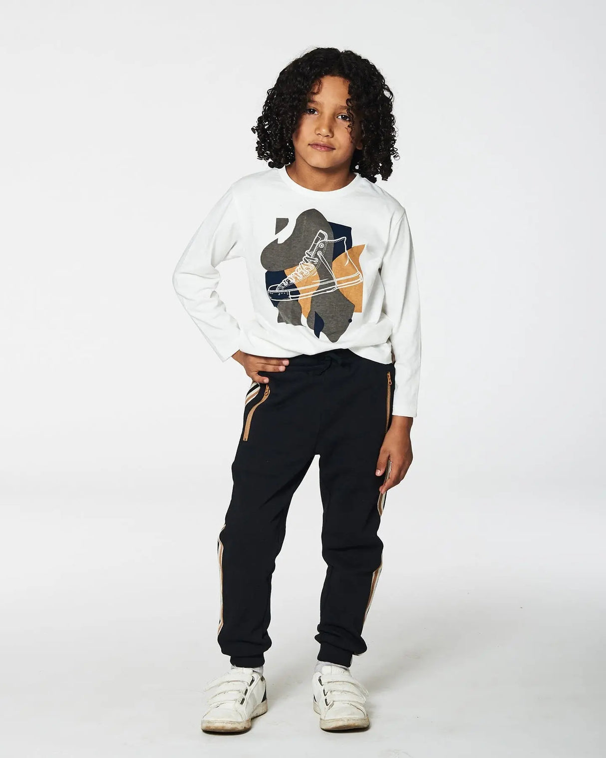 Long Sleeve T-Shirt With Print Off White | Deux par Deux | Jenni Kidz