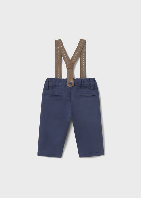 Back/side view of pants with suspenders, adjustable waistband detail.