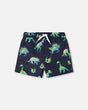 Men'S Boardshort Grey Printed Dinosaurs | Deux par Deux | Jenni Kidz