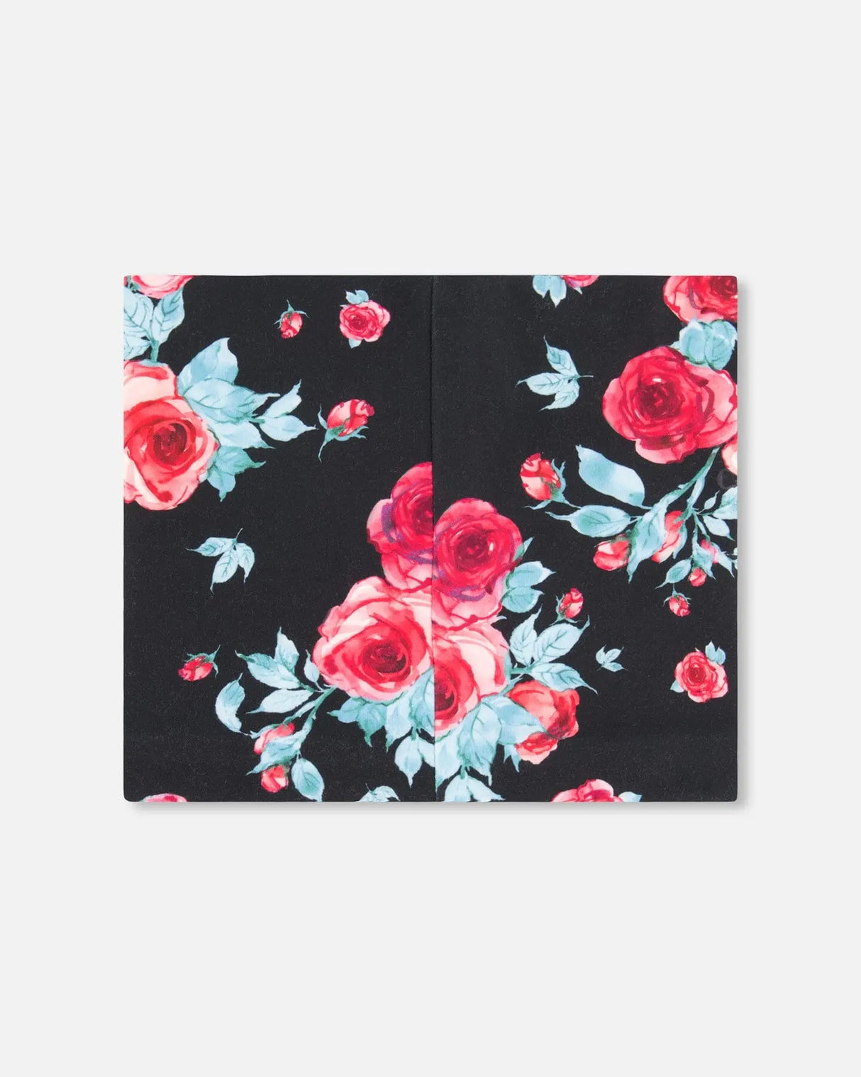 Mid-Season Jersey Neckwarmer Black Printed Roses | Deux par Deux | Jenni Kidz