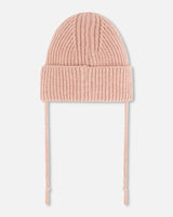 Mid-Season Knit Hat With Strings Dusty Pink | Deux par Deux | Jenni Kidz