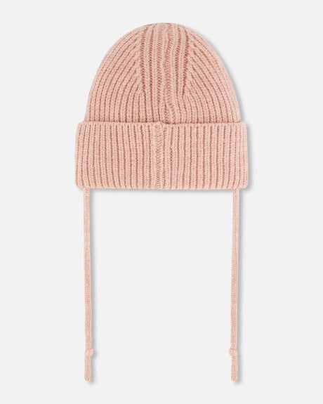 Mid-Season Knit Hat With Strings Dusty Pink | Deux par Deux | Jenni Kidz