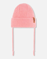 Mid-Season Knit Hat With Strings Pink | Deux par Deux | Jenni Kidz