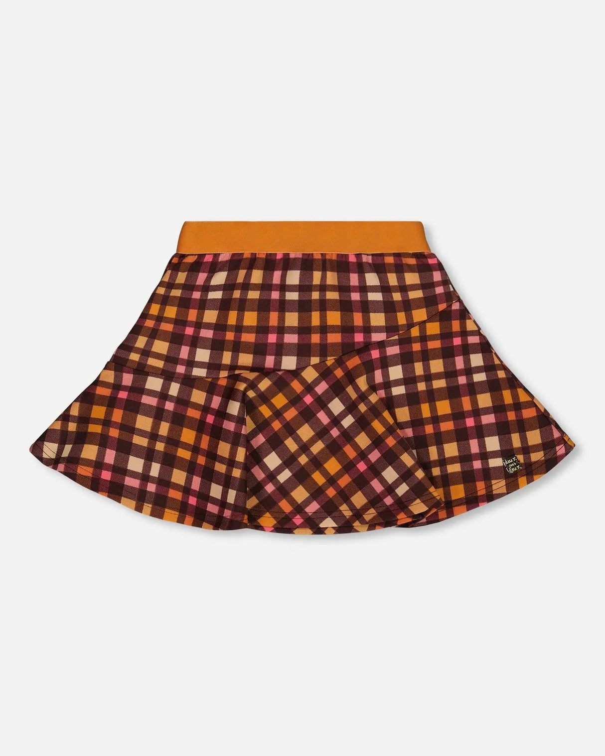 Milano Skirt Plaid Magenta And Brown | Deux par Deux | Jenni Kidz