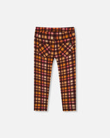 Milano Treggings Plaid Magenta And Brown | Deux par Deux | Jenni Kidz