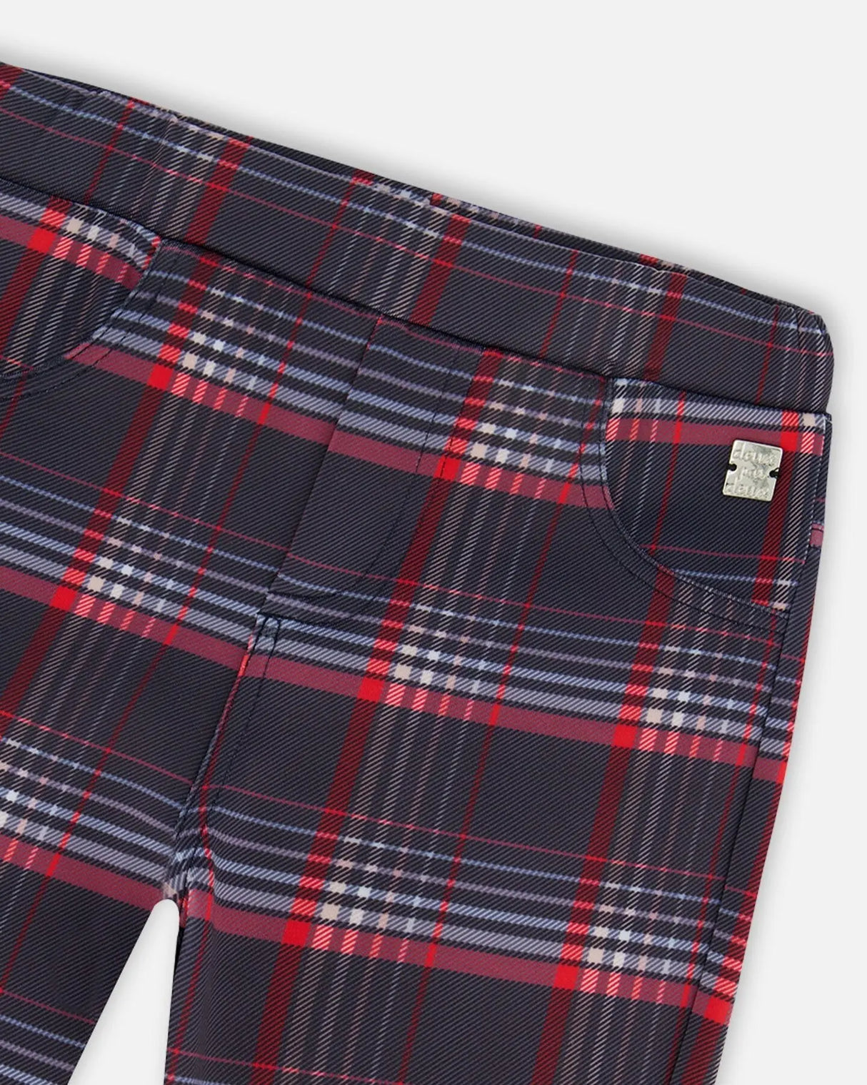 Milano Treggings Red And Navy Plaid | Deux par Deux | Jenni Kidz