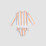 Multistripe Long-Sleeve Rashguard Swim Set | Miles The Label | Miles The Label | Jenni Kidz