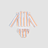 Multistripe Long-Sleeve Rashguard Swim Set | Miles The Label | Miles The Label | Jenni Kidz