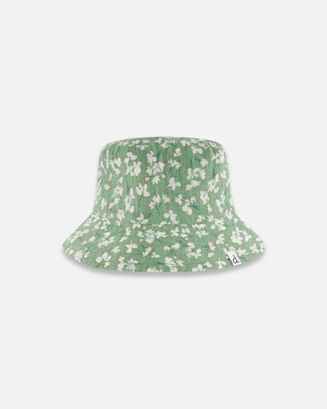 Muslin Bucket Hat Green Jasmine Flower Print | Deux par Deux | Jenni Kidz