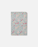 Muslin Cotton Blanket Light Blue With Printed Romantic Flowers | Deux par Deux | Jenni Kidz