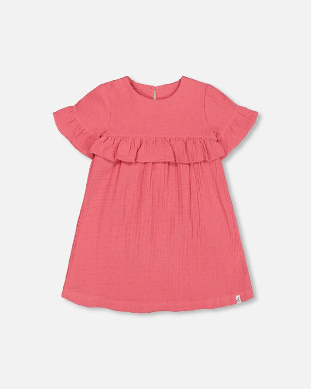 Muslin Dress With Frill Cherry | Deux par Deux | Jenni Kidz