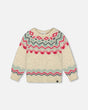 Norwegian Jacquard Sweater Beige Mix | Deux par Deux | Jenni Kidz