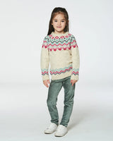 Norwegian Jacquard Sweater Beige Mix | Deux par Deux | Jenni Kidz