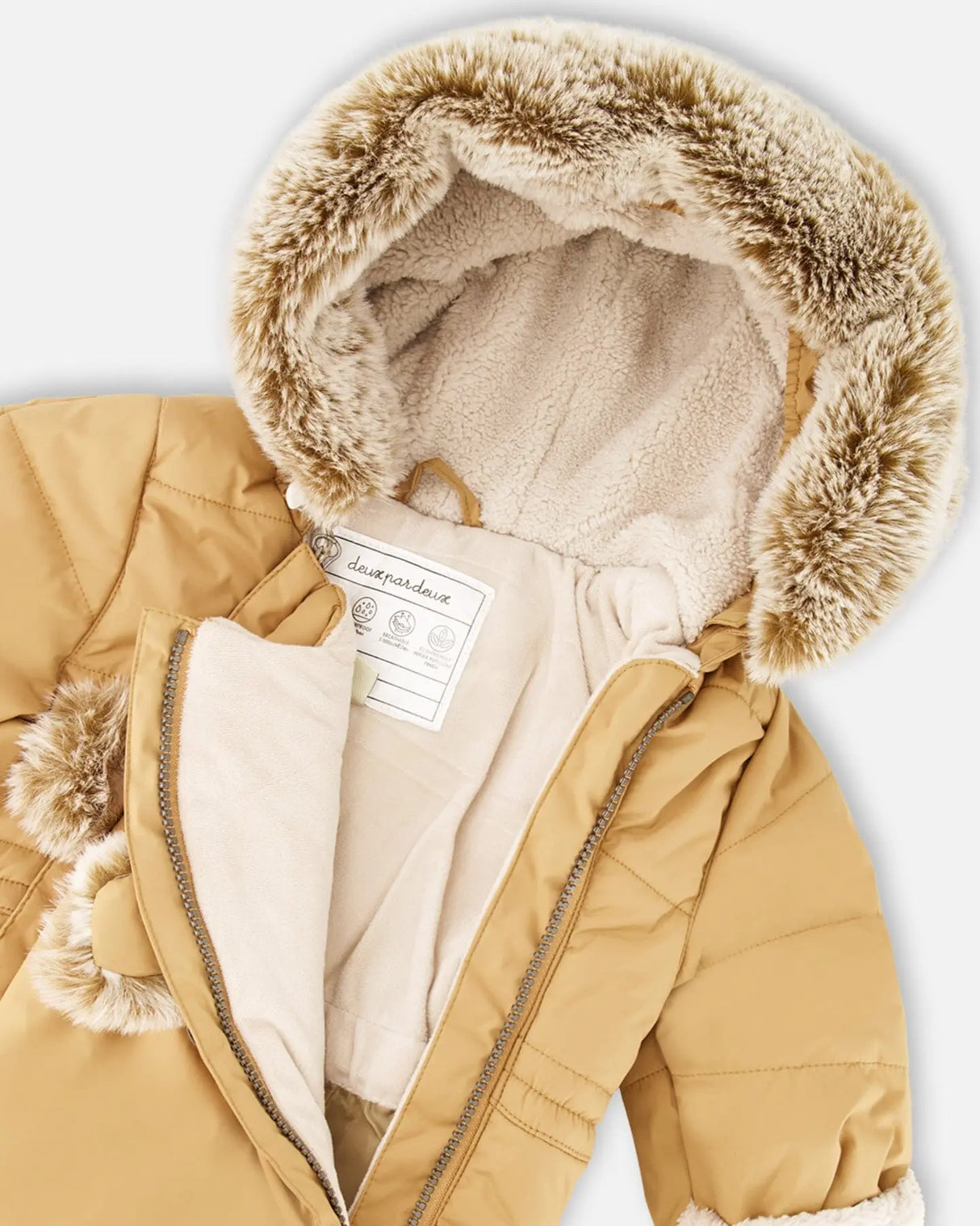 One Piece Baby Bear Face Snowsuit Doe Designed For Car Seat | Deux par Deux | Jenni Kidz