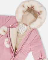 One Piece Baby Bear Face Snowsuit Orchid Designed For Car Seat | Deux par Deux | Jenni Kidz