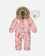 One Piece Baby Hooded Snowsuit Printed Roses Designed For Car Seat | Deux par Deux | Jenni Kidz