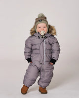 One-Piece Baby Original Puffy Snowsuit Gray | Deux par Deux | Jenni Kidz