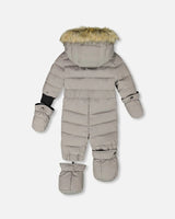 One-Piece Baby Original Puffy Snowsuit Gray | Deux par Deux | Jenni Kidz