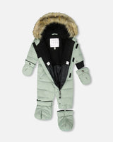 One-Piece Baby Original Puffy Snowsuit Sage Green | Deux par Deux | Jenni Kidz