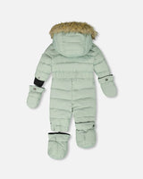 One-Piece Baby Original Puffy Snowsuit Sage Green | Deux par Deux | Jenni Kidz