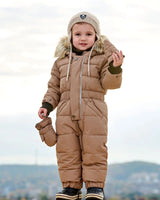 One Piece Baby Snowsuit Coffee | Deux par Deux | Jenni Kidz