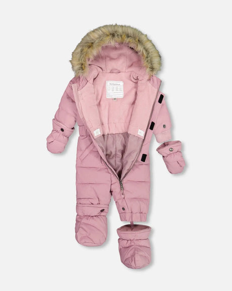 One Piece Baby Snowsuit Orchid | Deux par Deux | Jenni Kidz