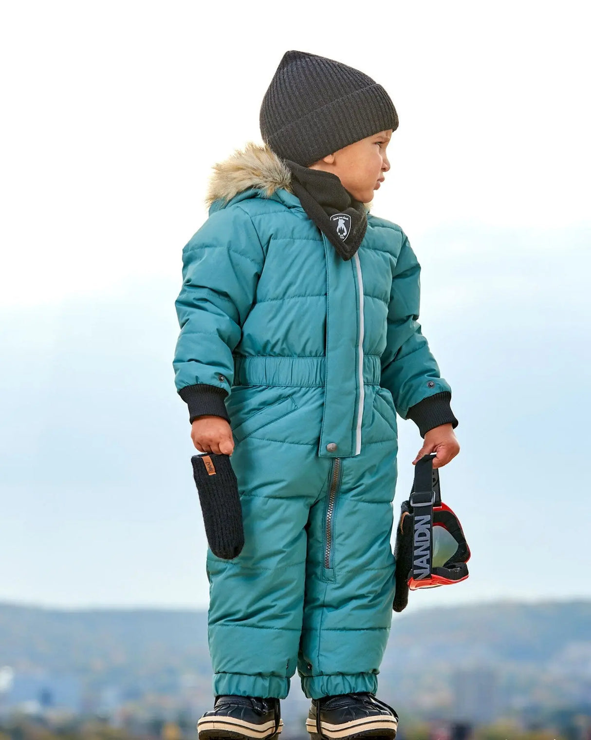 One Piece Baby Snowsuit Silver Pine | Deux par Deux | Jenni Kidz