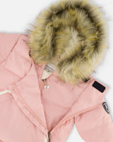 One-Piece Baby Snug Snowsuit Designed For Car Seat Pink | Deux par Deux | Jenni Kidz