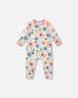 One-Piece Organic Cotton Pajama Off-White Flower Print | Deux par Deux | Jenni Kidz