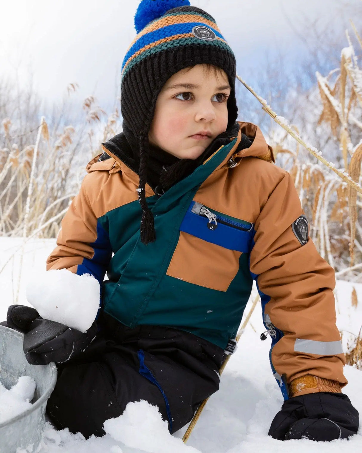 One-Piece Play Snowsuit Colorblocked And Black | Deux par Deux | Jenni Kidz