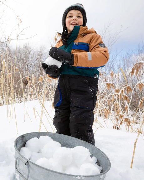 One-Piece Play Snowsuit Colorblocked And Black | Deux par Deux | Jenni Kidz