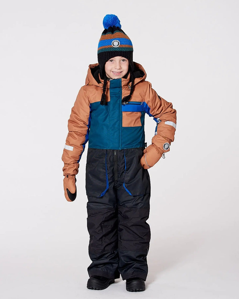 One-Piece Play Snowsuit Colorblocked And Black | Deux par Deux | Jenni Kidz