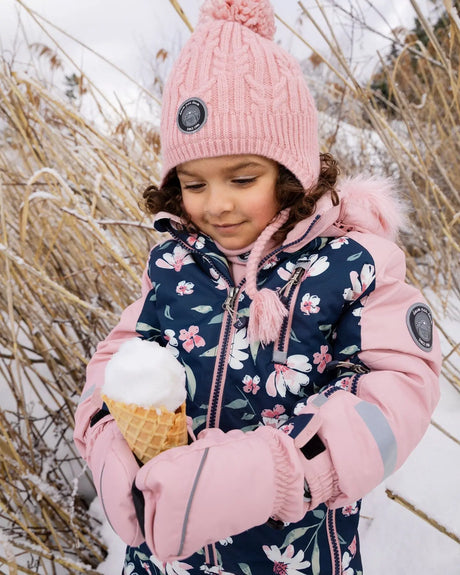 One-Piece Play Snowsuit Navy Flower Print | Deux par Deux | Jenni Kidz