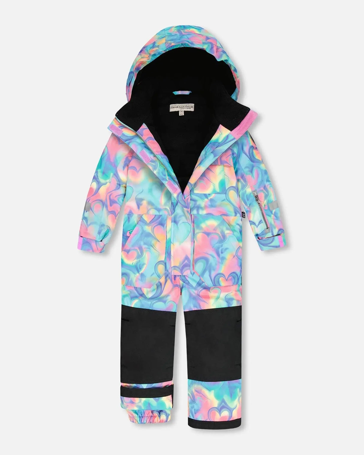 One-Piece Play Snowsuit Rainbow Heart Print | Deux par Deux | Jenni Kidz