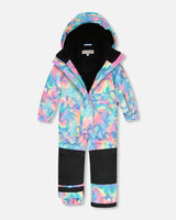 One-Piece Play Snowsuit Rainbow Heart Print | Deux par Deux | Jenni Kidz
